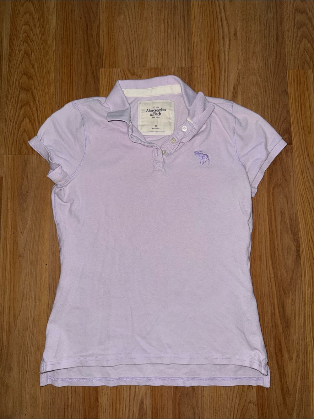 Vintage Abercrombie & Fitch Women's Lavender Polo Shirt medium